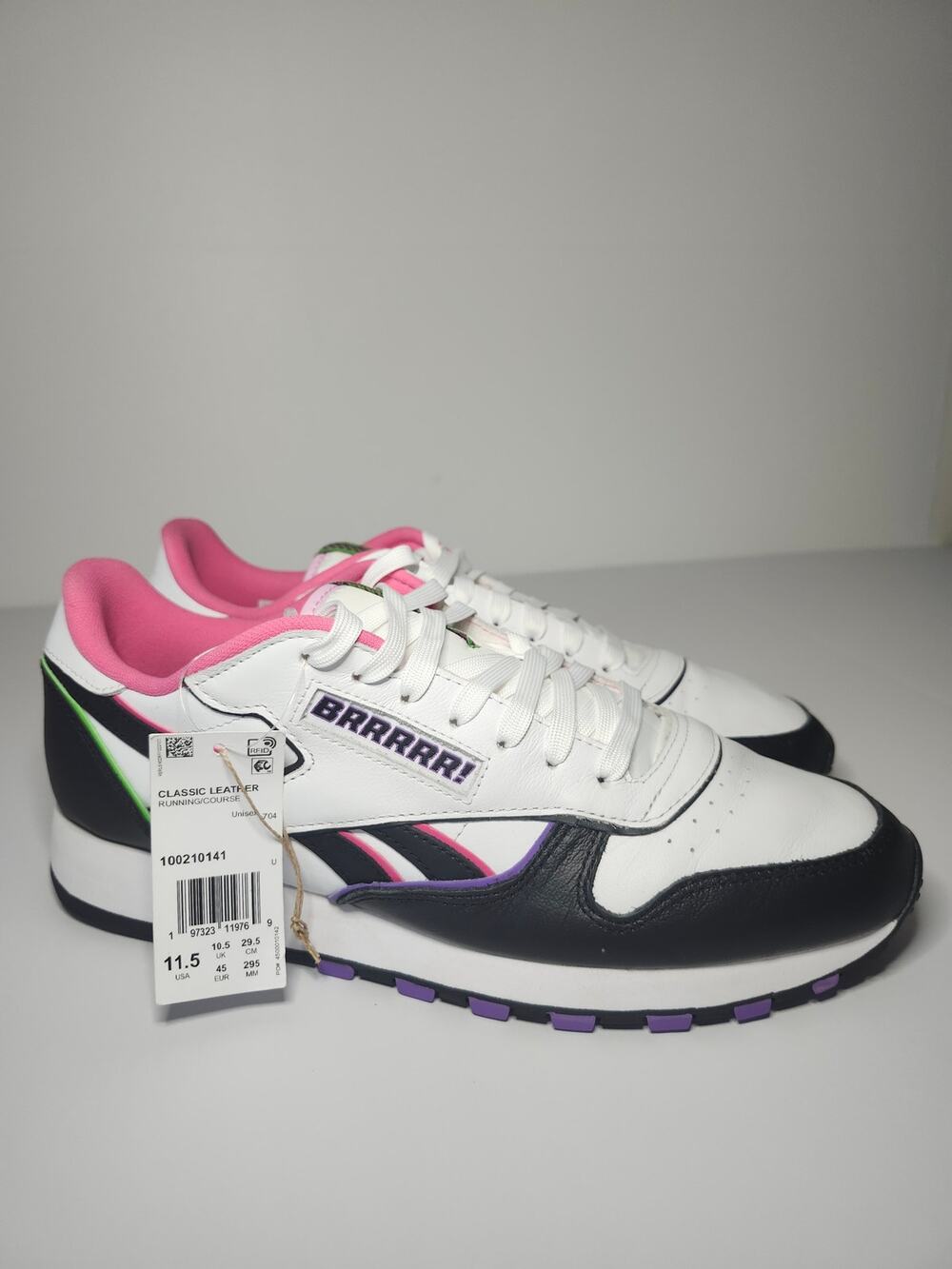 Reebok NWT Men’s Classic Leather Anuel Sneakers White Black Sz 11.5 Streetwear